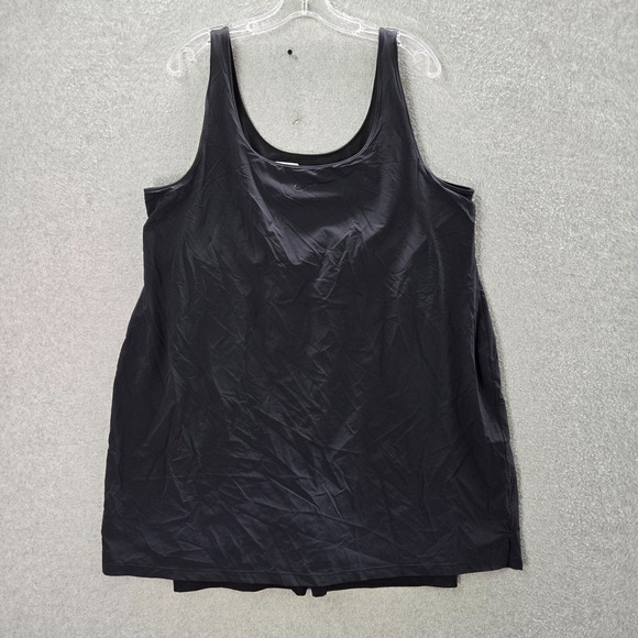 Nike Women Dress 1X Black Bliss Luxe Training Mini Tank Swoosh Lined Sleeveless - Picture 1 of 11